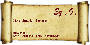 Szedmák Ivonn névjegykártya
